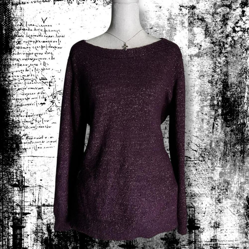 daily wear sparkly shimmer fairycore purple knit sweater top